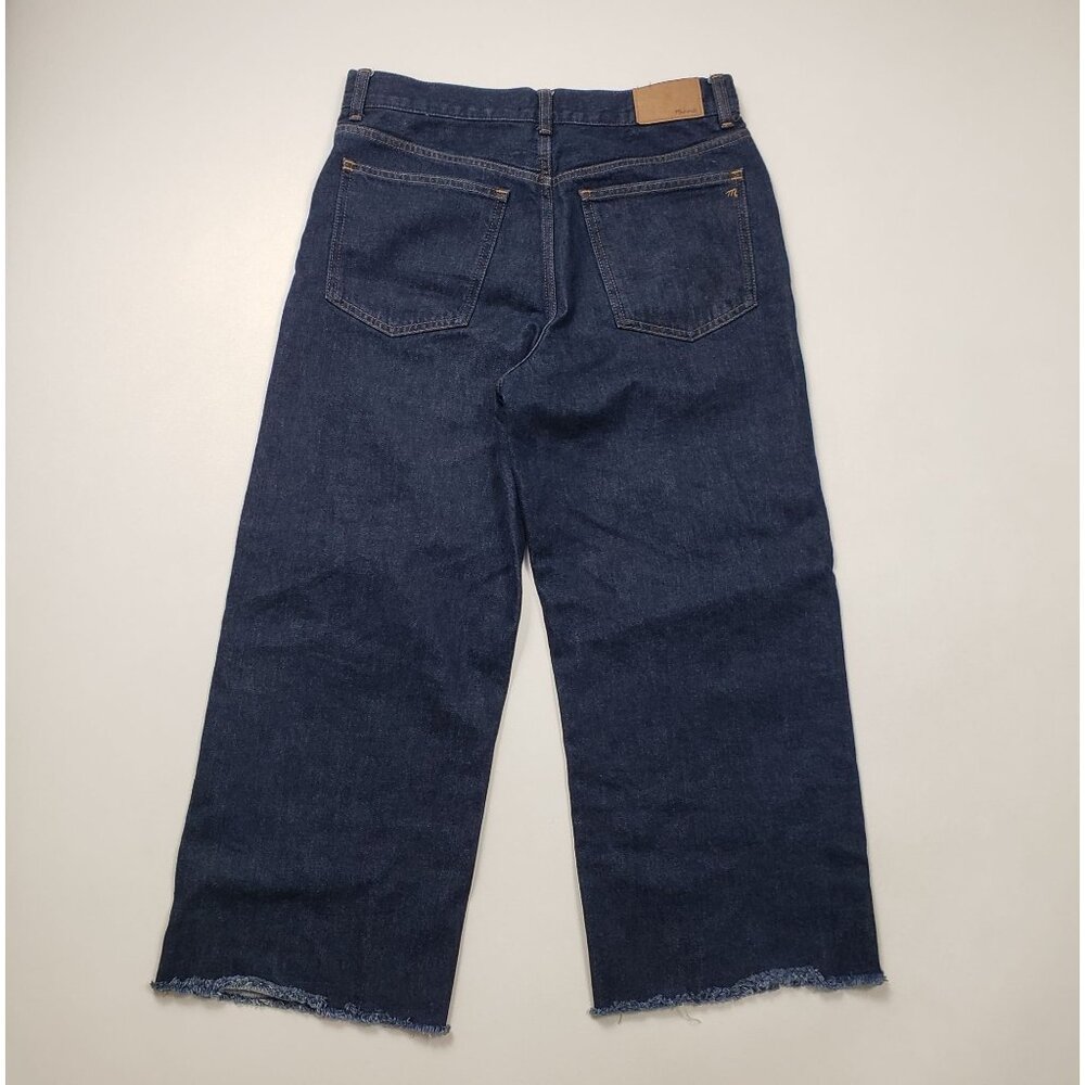 Madewell Low-Slung Baggy Jeans Rinse Wash With Raw Hem Women Size 26 Relaxed Fit - Picture 14 of 16